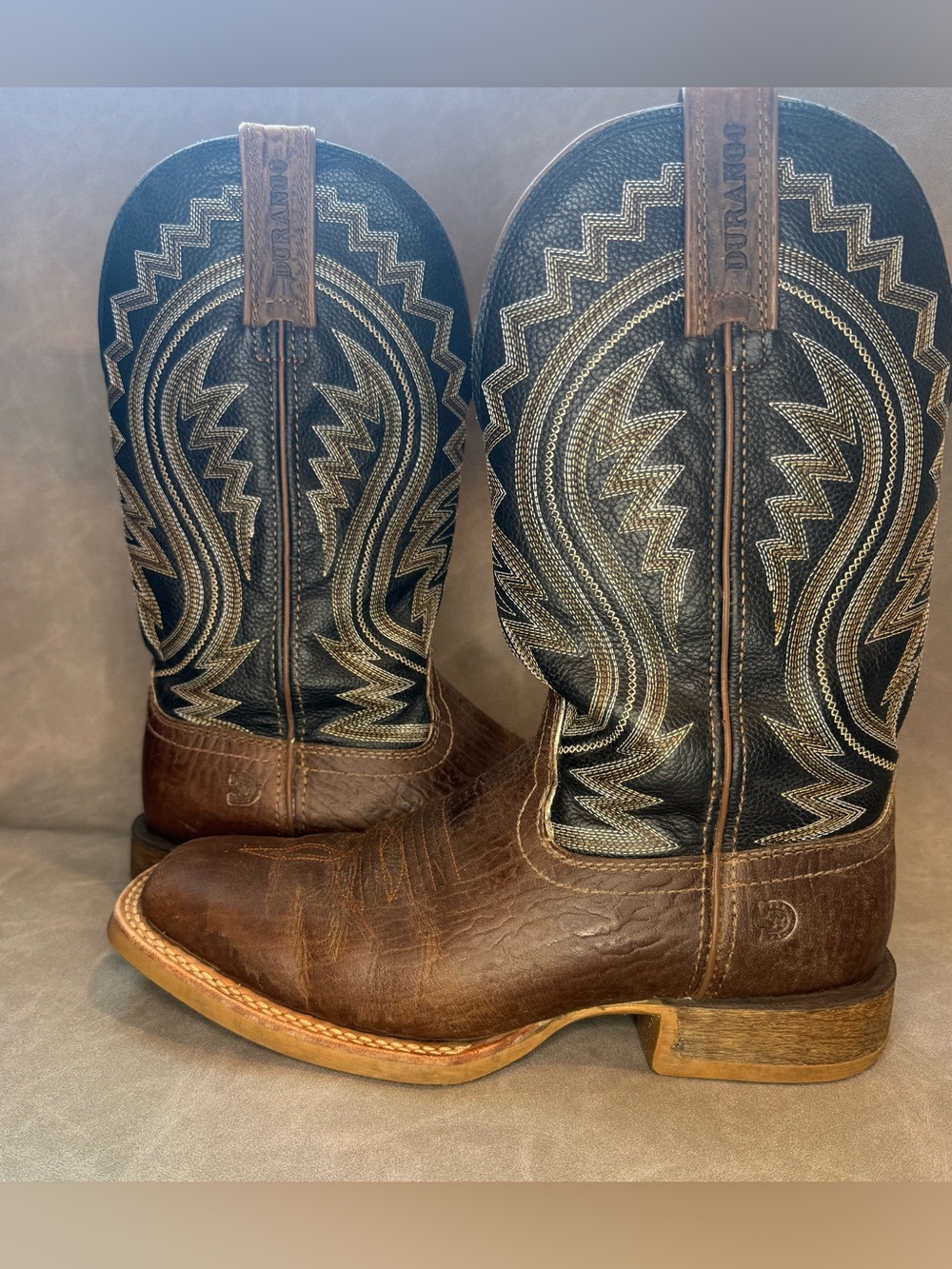 Durango Rebel Pro Western Cowboy Boots Brown Black Men’s 9M Square Toe DDB0292